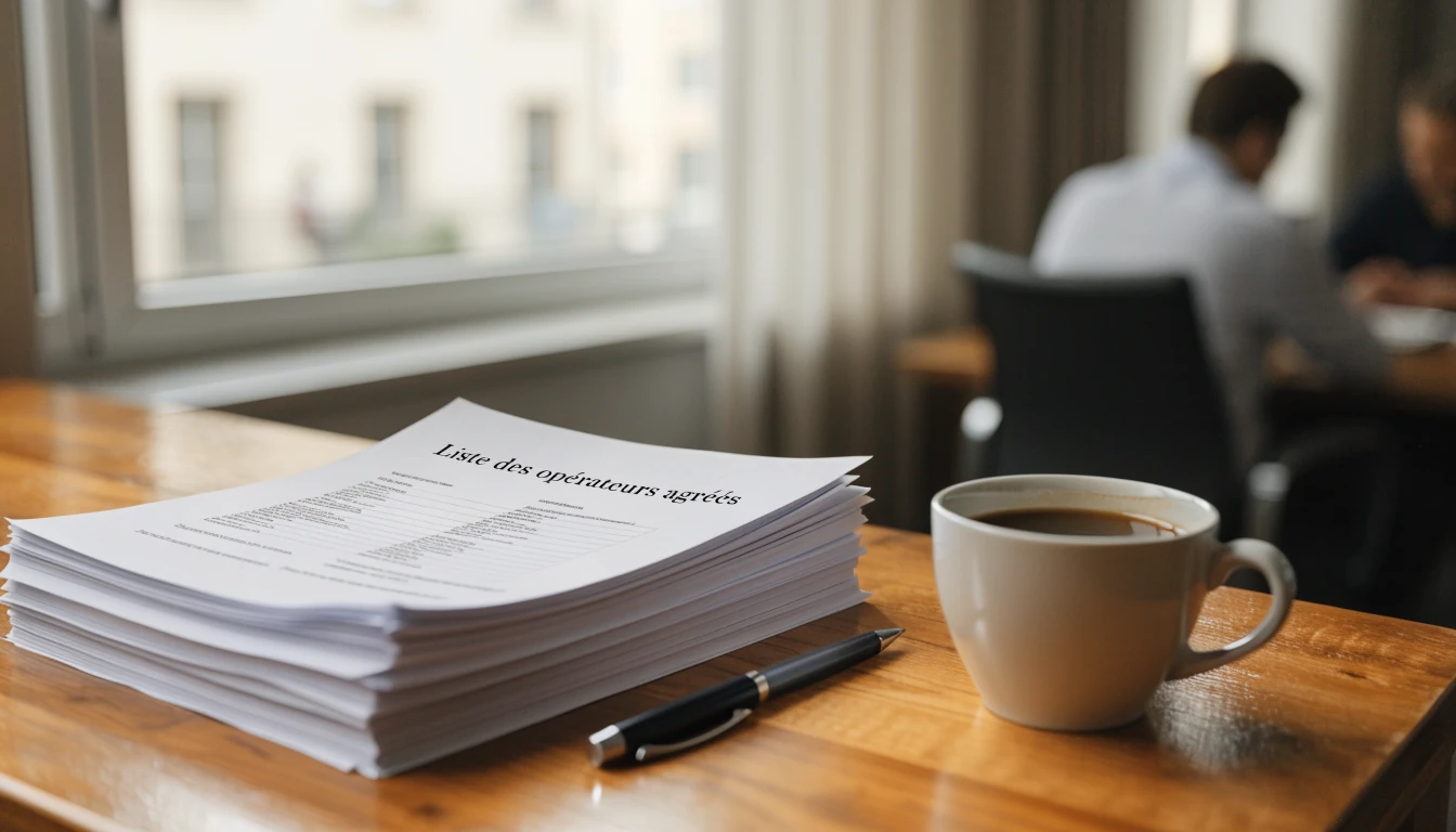 Bureau français avec documents officiels sur les opérateurs